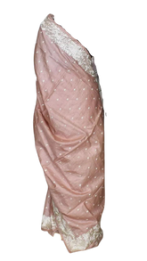 Tussar Silk Hand Embroidery Cutwork M J HANDLOOMS